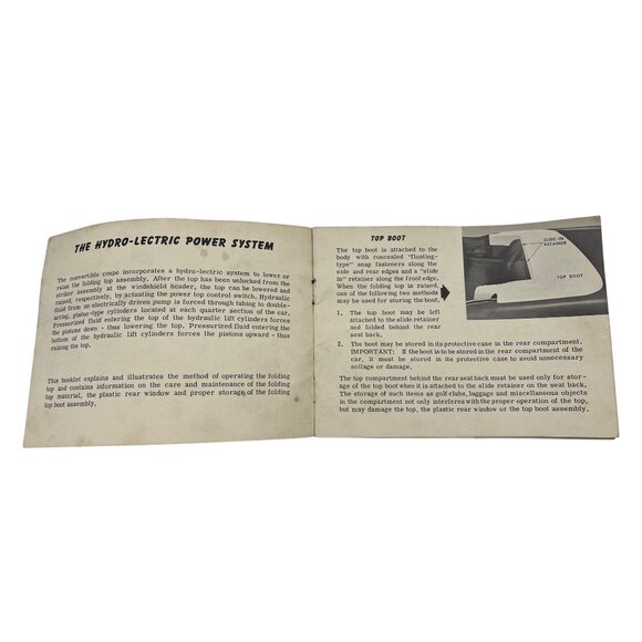 1962 GM Convertible Coupe Folding Power Top Operation & Care Manual Vintage Car - Picture 3 of 9